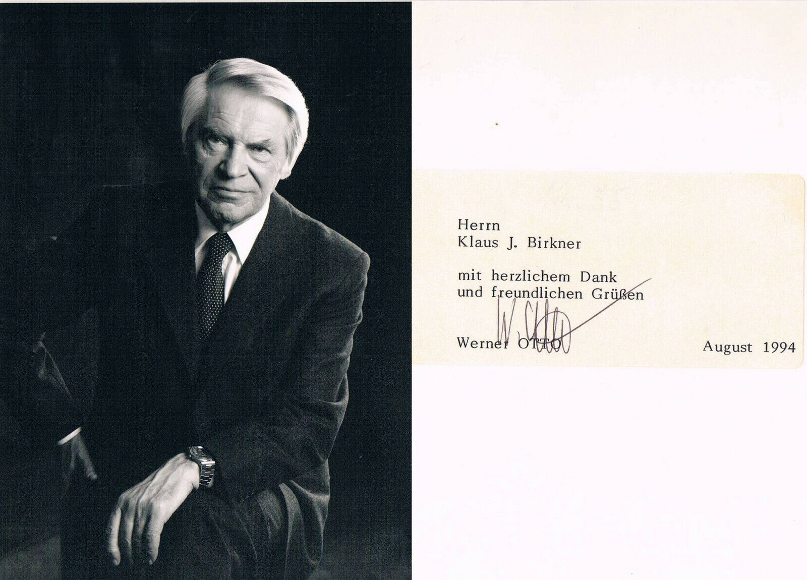 Werner Otto 1909-2011 autograph signed Photo Poster painting 4x6