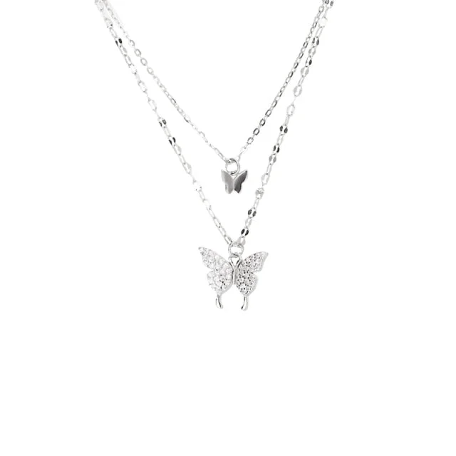 Shiny Butterfly Tassel Necklace SP16987