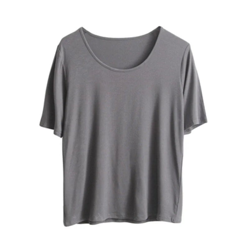 Hirsionsan Modal T Shirt Women Summer Candy Color O Neck Basic Tshirts 9 Colors Tees for Ladies Ins Comfortable Female Tops