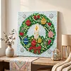 Framed Christmas Wreath - DIY Button Art Painting Kit for Creativity DIY Pearl Dot Crafts for Gift Home Wall Decor 30*30CM