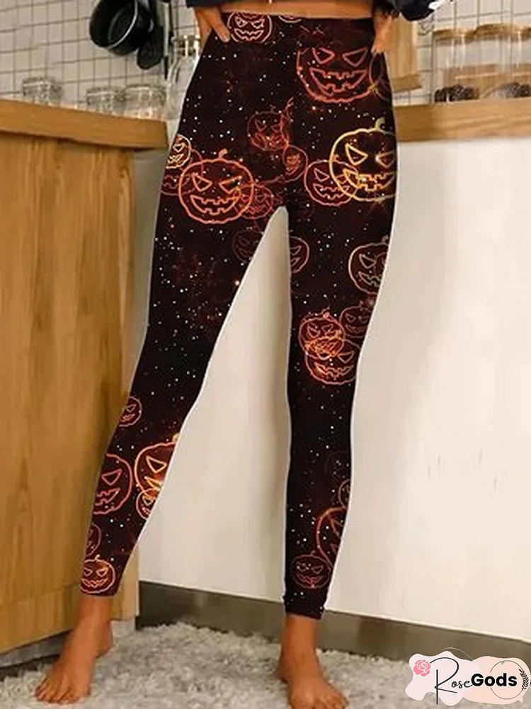 Tight Casual Halloween Leggings