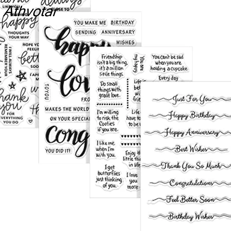 Athvotar Retro Clear Stamps Transparent Vintage Silicone Stamp for DIY Scrapbooking/Card Making Rubber Stamp 2023 New