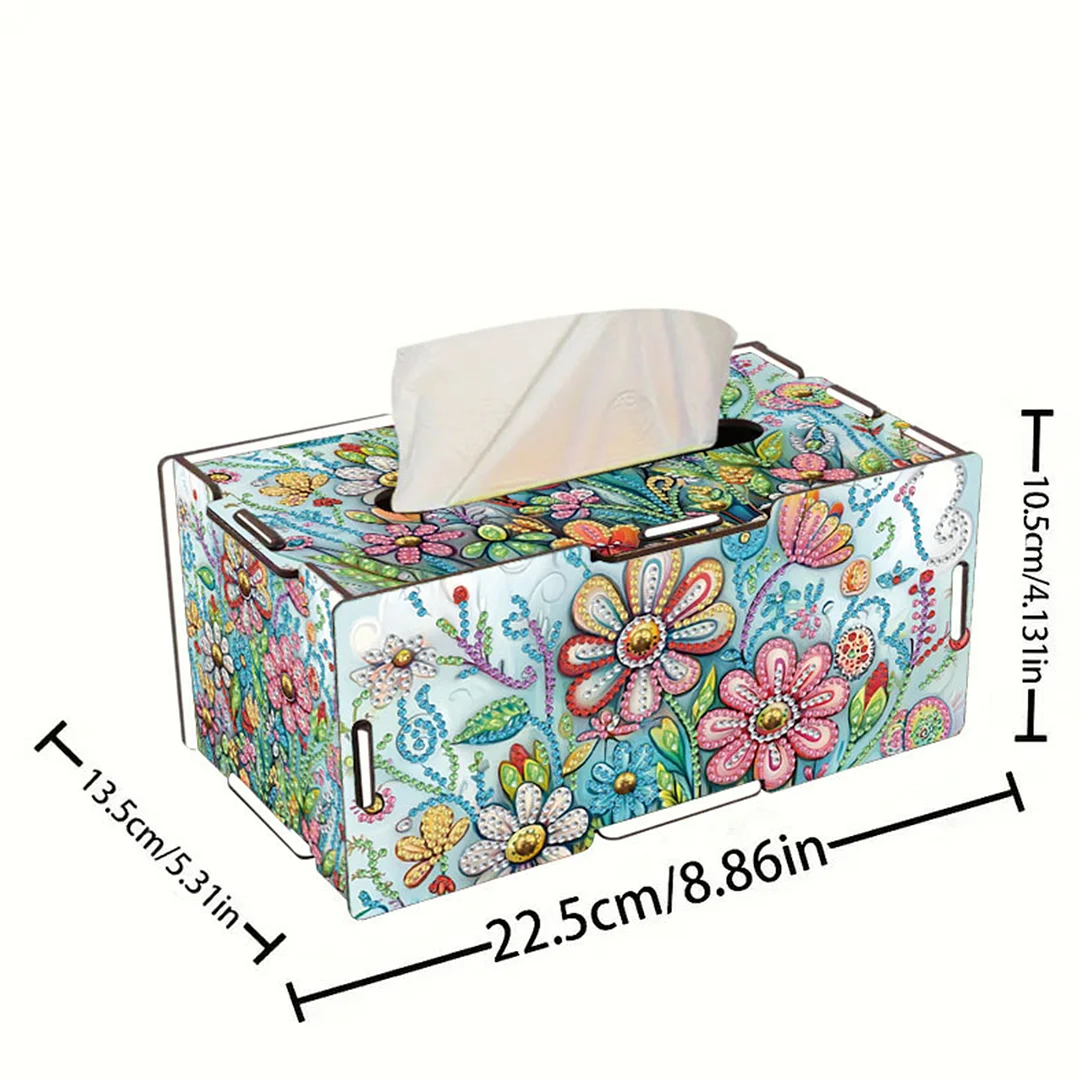 Wooden Diamond Painting Tissue Box for Home and Office Decoration(CZH015)
