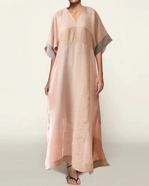 Casual Linen Kaftan Dress