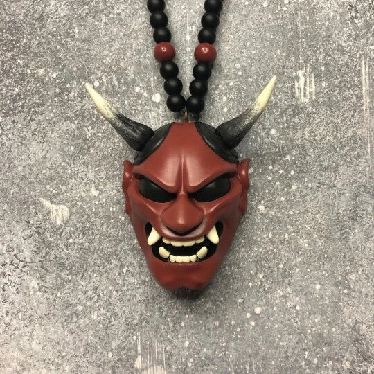 Samurai Kabuto Helmet / Hannya Japanese Oni - Car Rear View Mirror Charm
