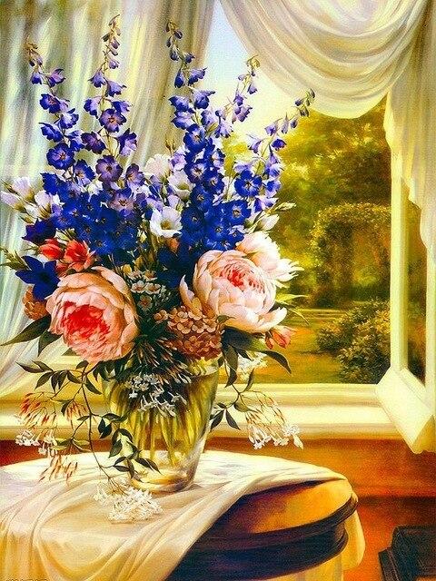 

Blooming Floral Vase – Paint By Numbers - 40*50CM, 501 Original
