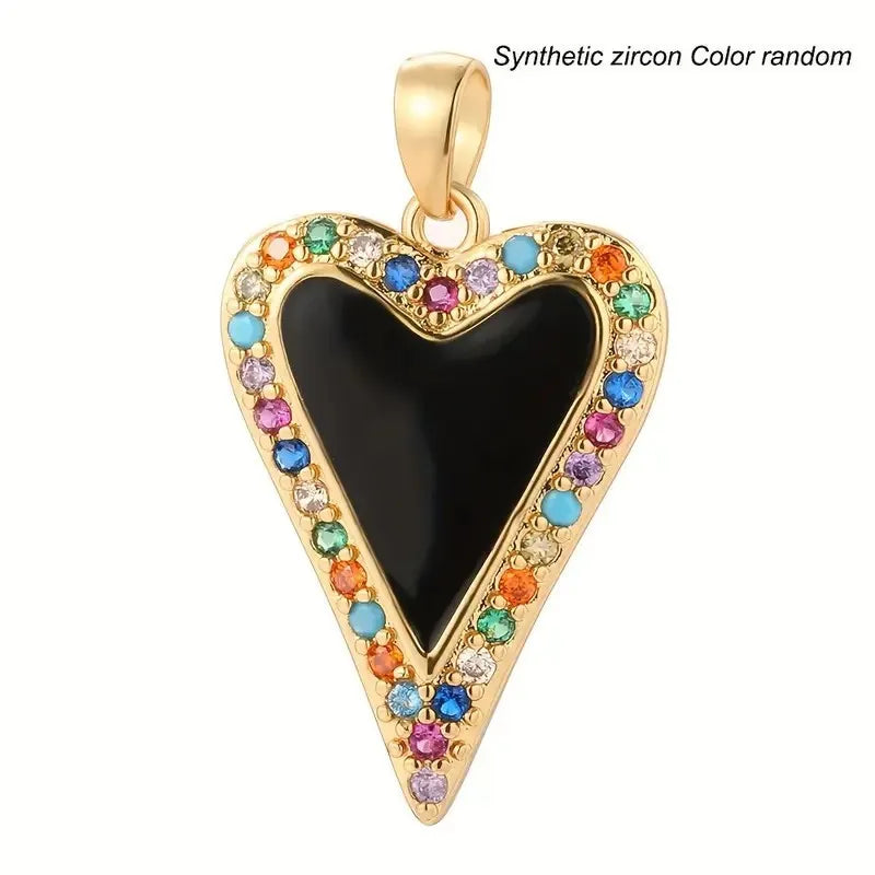1 Piece 16 * 21mm Hole 3~3.9mm Copper Zircon 18K Gold Plated Angel Star Heart Shape Polished Pendant Jewelry Accessories