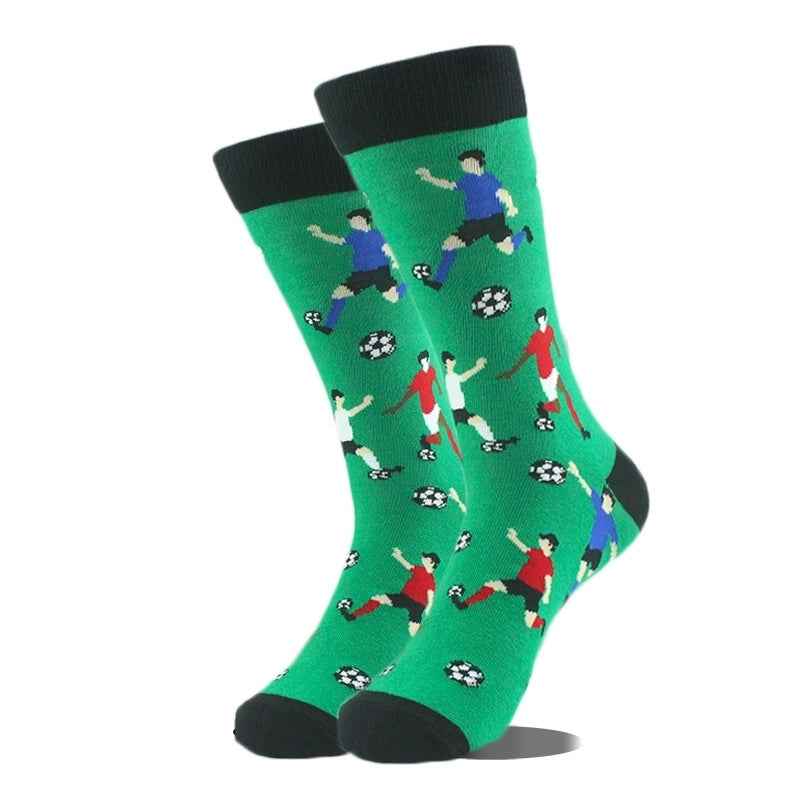 Unisex Cute Printing Animal Color Block Cotton Ankle Socks A Pair