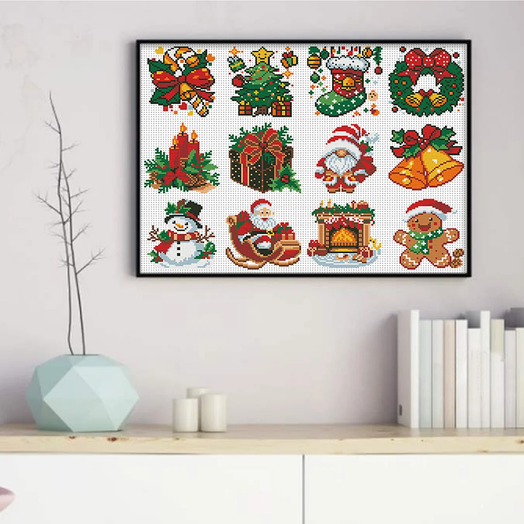 Christmas 12 Elements Partial 11CT DIY Stamped Cross Stitch Kits Gift 36x52cm