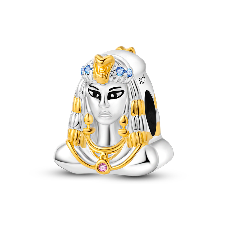 925 Sterling Silver Head of Cleopatra Pendant Charm Fit Charm Bracelet & Bangles DIY Jewelry Making KTC534