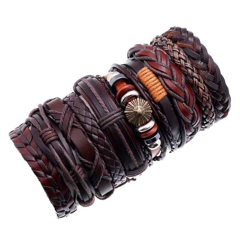 Fashion New Cowhide Simple Multi-layer Men's Bracelet