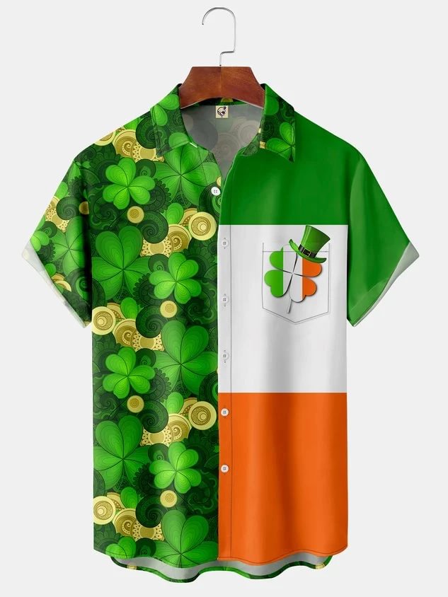 St. Patrick's Day Chest Pocket Short Sleeve Shirt