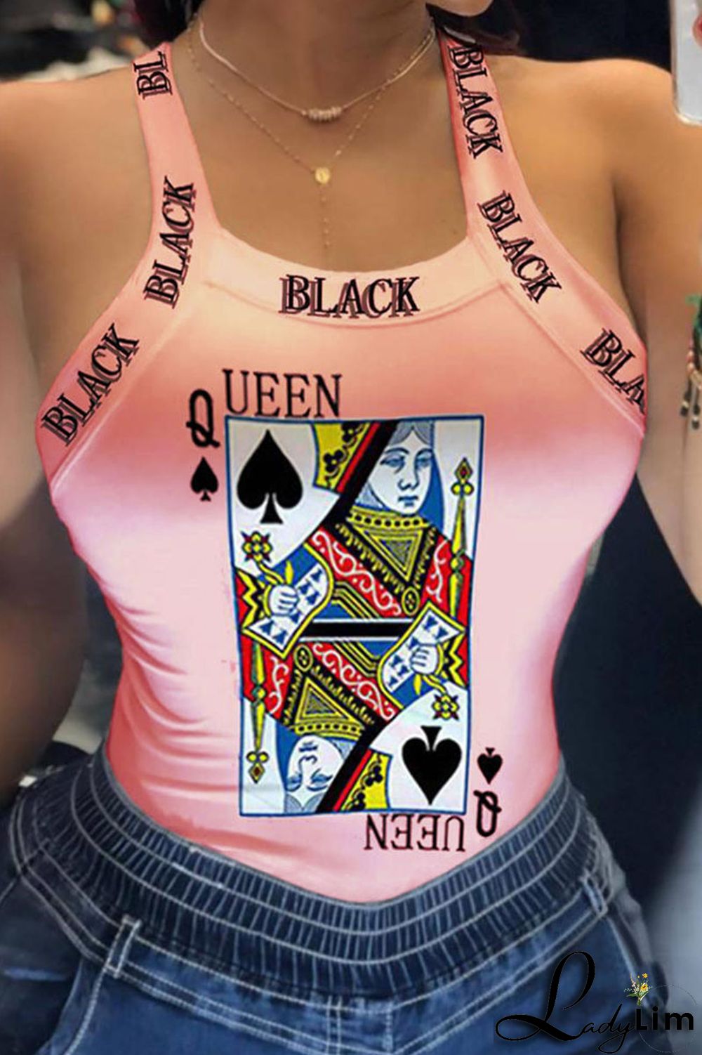 Deep Red Casual Street Print Patchwork U Neck Tops