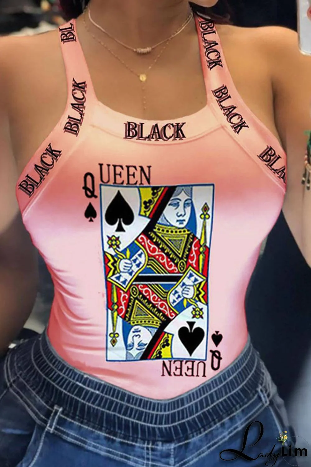 Deep Red Casual Street Print Patchwork U Neck Tops