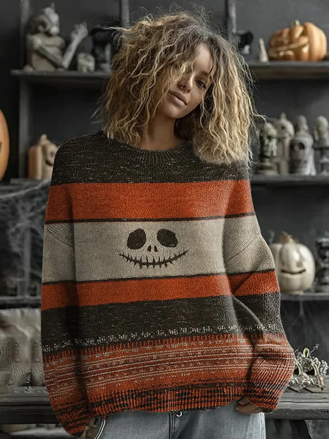 Women's Halloween Print Sweater 