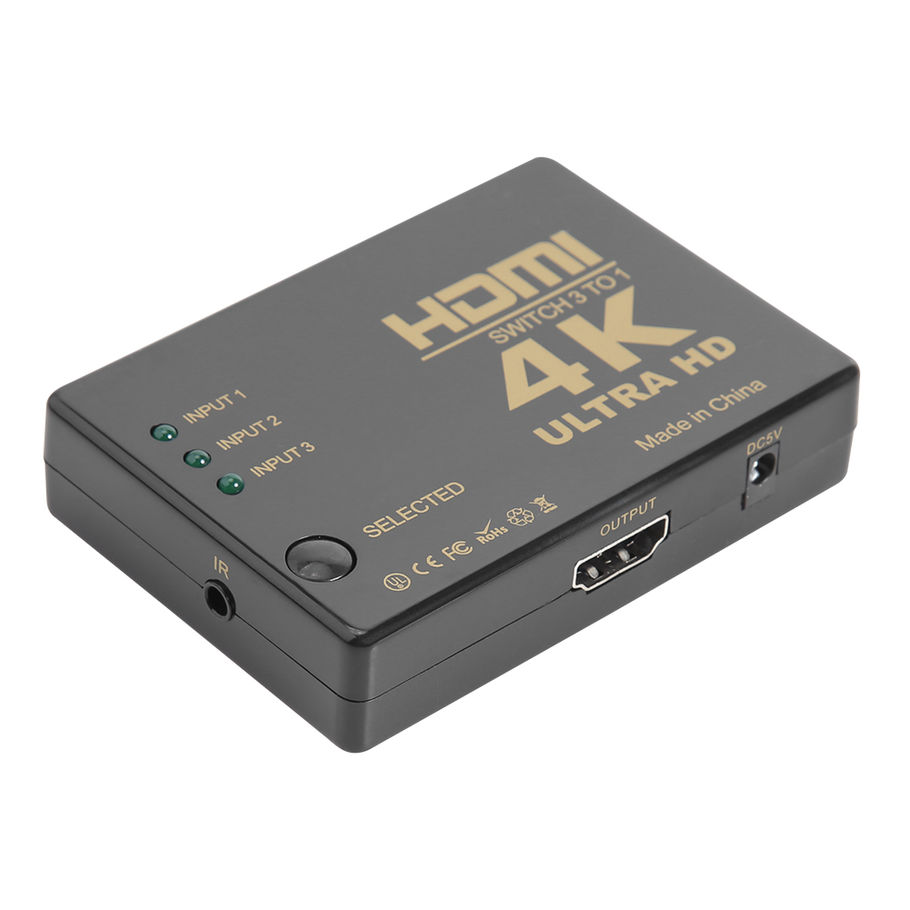 

4K 2K 3x1 HDMI-compatible Video Switcher Selector 3 Input 1 Output Splitter Box for PC, 501 Original