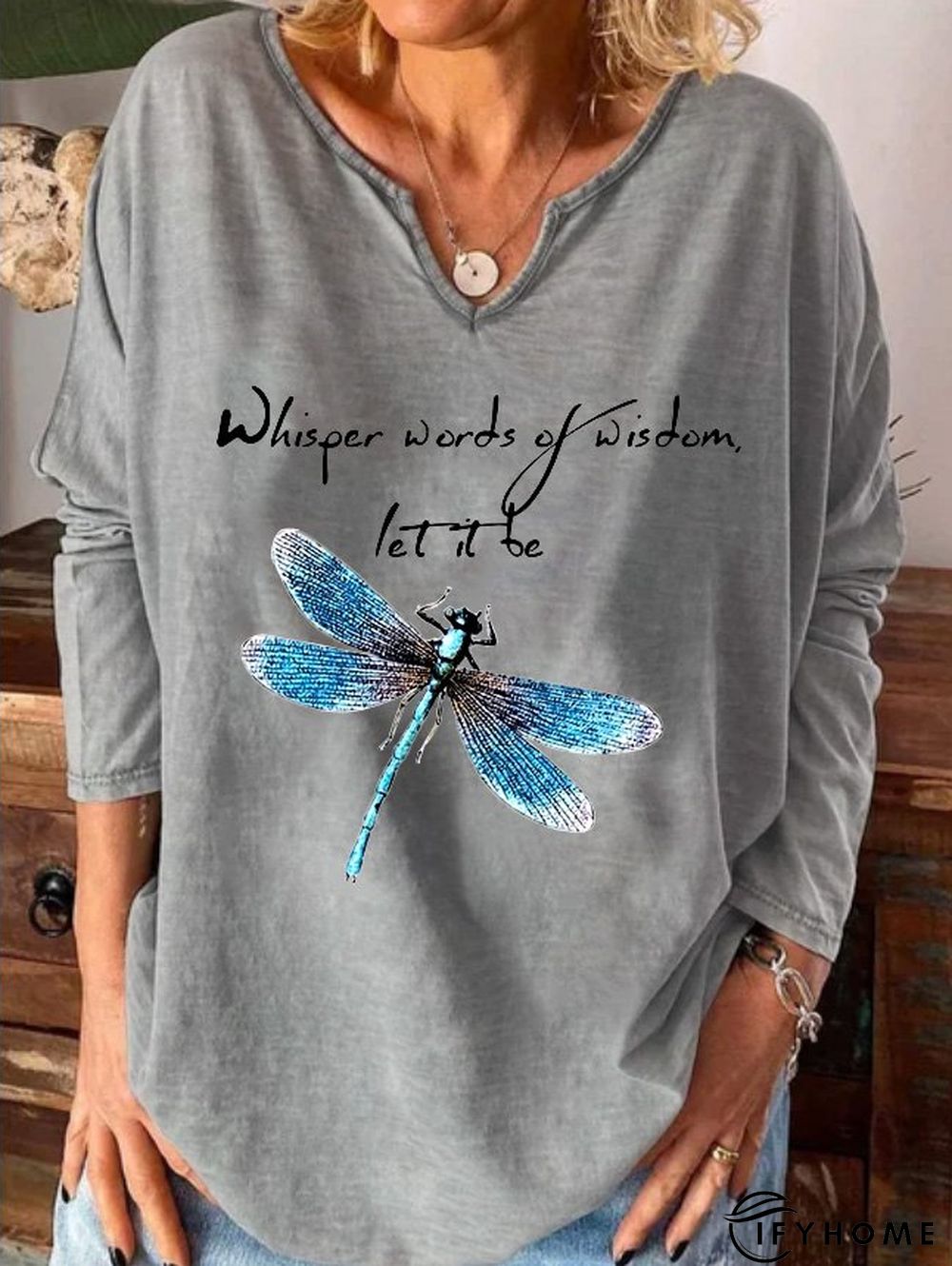 Vacation Jersey Notched Animal Tunic T-Shirt | IFYHOME