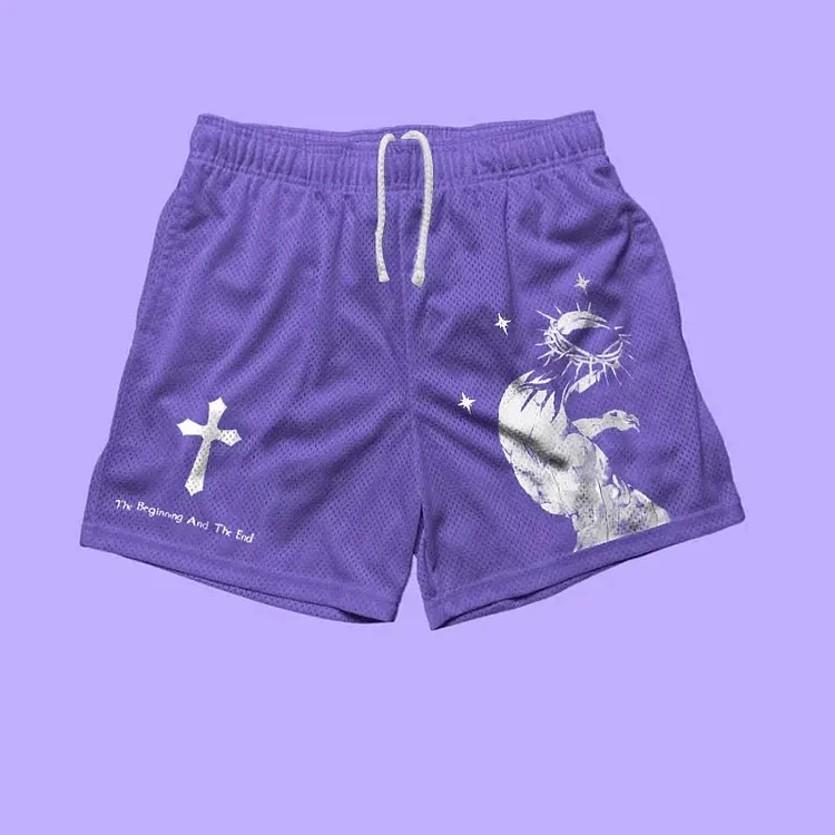 The Beginning And The End God Mesh Shorts