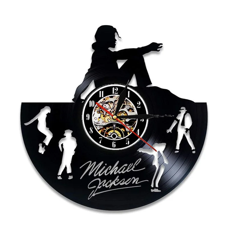 Vintage Vinyl Record Wall Clock Modern Design Music King Michael Jackson Vinyl Clocks Wall Watch Home Decor Gifts for Fan