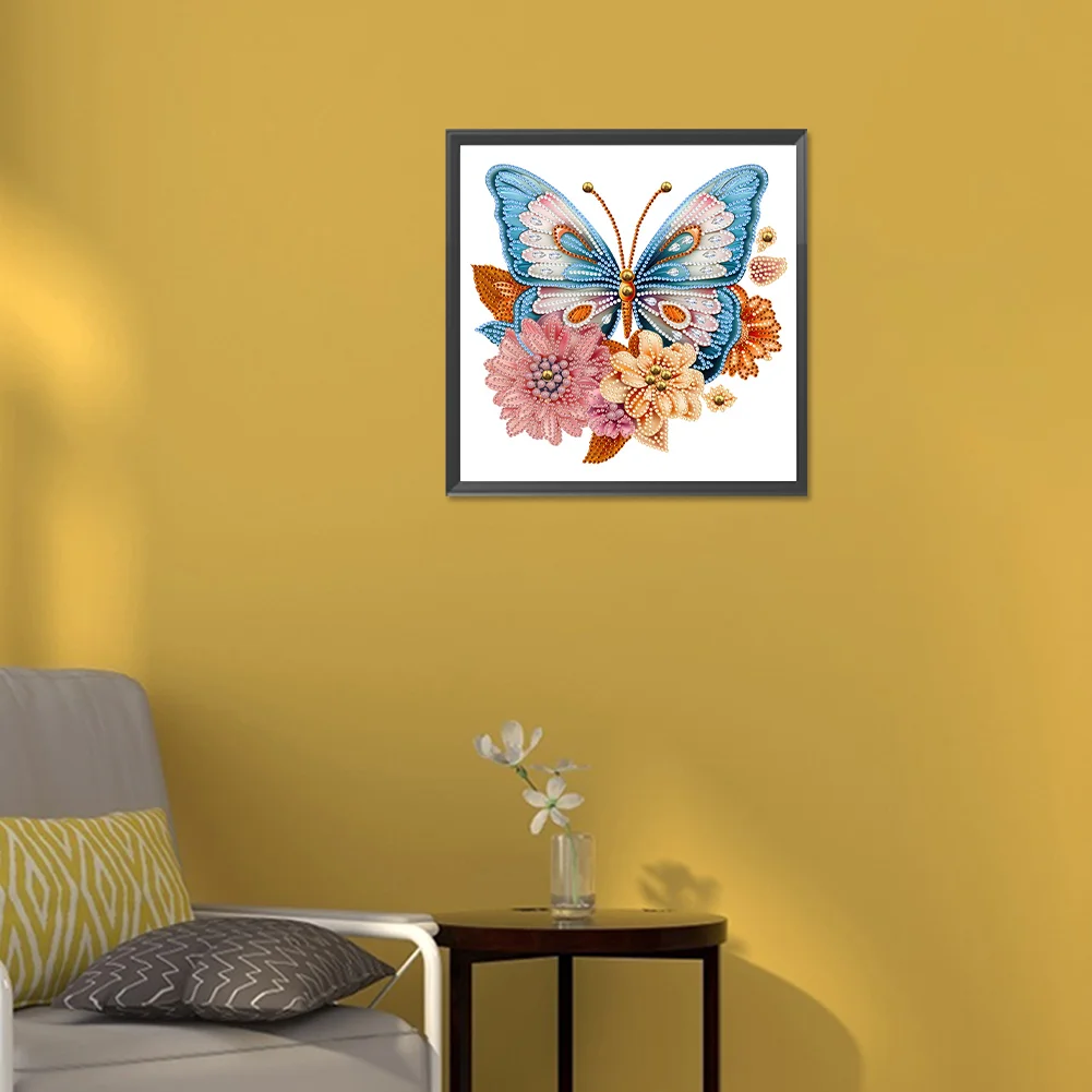 Diamond Painting - Partial Special Shaped Drill - Garden Butterfly(Canvas|30*30cm)