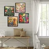 4Pcs Animals and Flowers Special Shaped DIY Partial Drill Diamond Painting Kit for Adults Beginners Home Decor Diamonds Paintings Gem Art 30x30cm