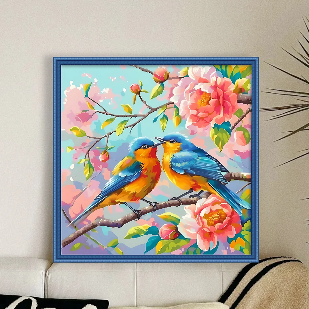 Birds On The Branches Full 11CT DIY Stamped Cross Stitch Kits 40x40cm for Adults