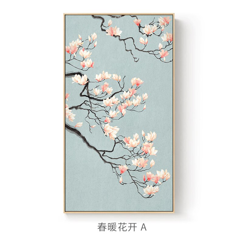 New Chinese Original Flower Canvas Painting Posters and Print Tranditional Decor Wall Art Pictures for Living Room Bedroom Aisle