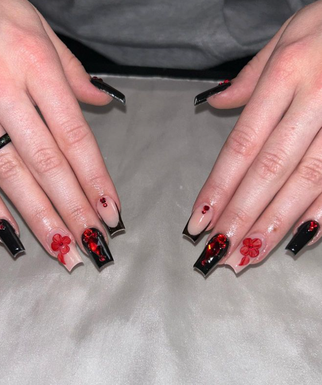 Dark red and black! Alternating with each nail on both hands! :  r/RedditLaqueristas