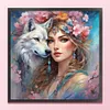 (Multi-Style) Girl And Animal-11CT Stamped Cross Stitch 50*50cm/19.69*19.69in tapestrymarket