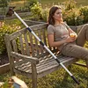 2 in 1 Garden Hoe with Tiller Cultivator Rake Lightweight Hoes Weeding Rake with Long Handle for Fast Grass Removal Cultivating Loosen Soil
