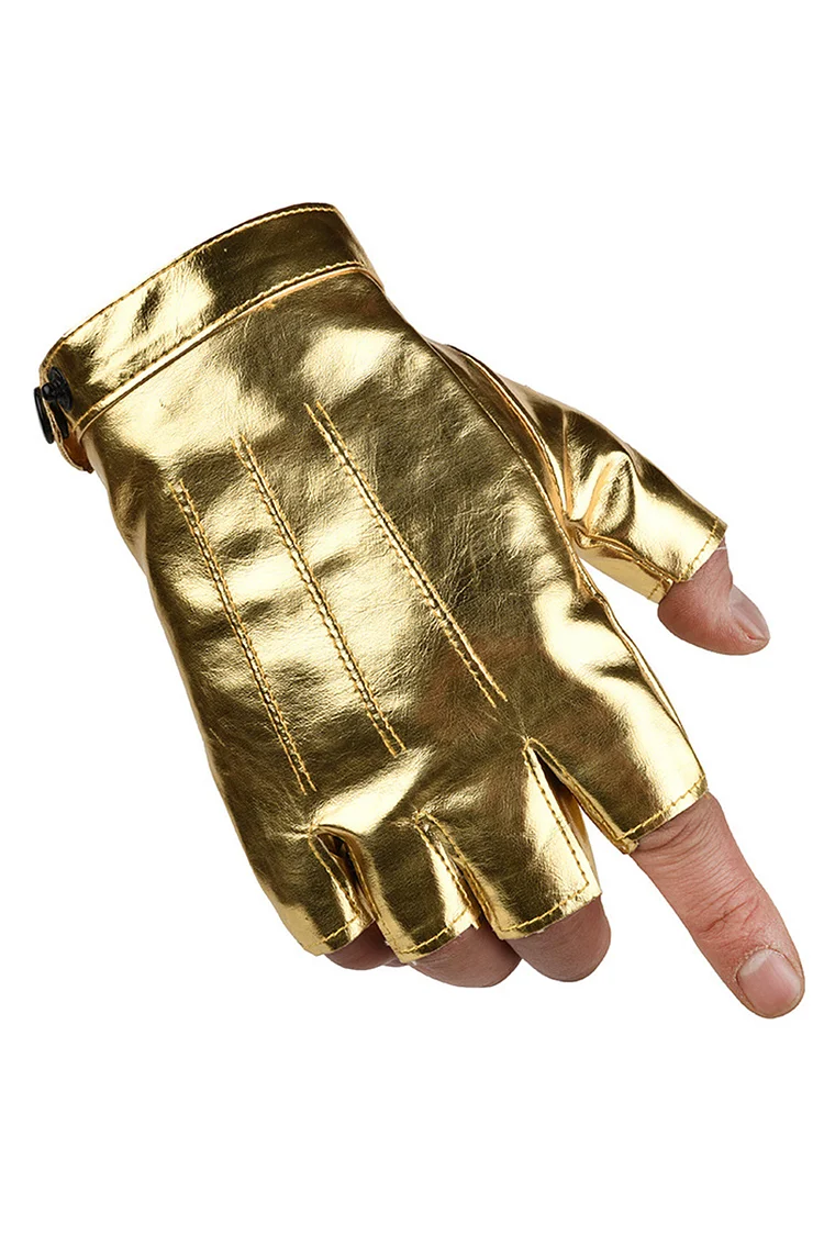 PU Leather Half Finger Short Gloves