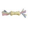 TPR Dog Bone Cotton Cloth Strips Molar Teeth Relief Toys Pets