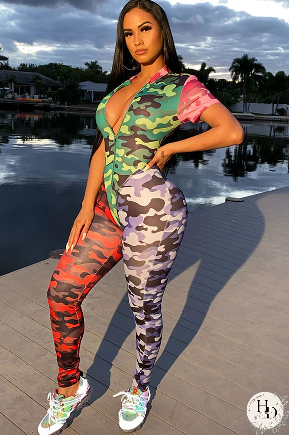 As Show Sexy Short Sleeve O Neck Jumpsuits