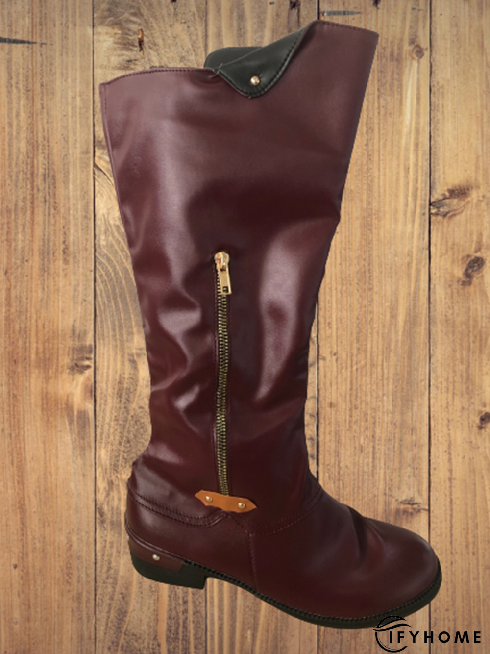 Vintage Casual Pleated Zip Riding Boots | IFYHOME