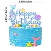 Flashing Blue Ocean HAPPY BIRTHDAY Themed Party Cardboard Decor Flag