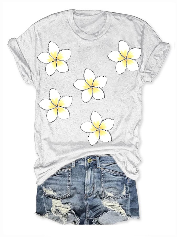 Hawaiian Volcano Print Casual T-Shirt