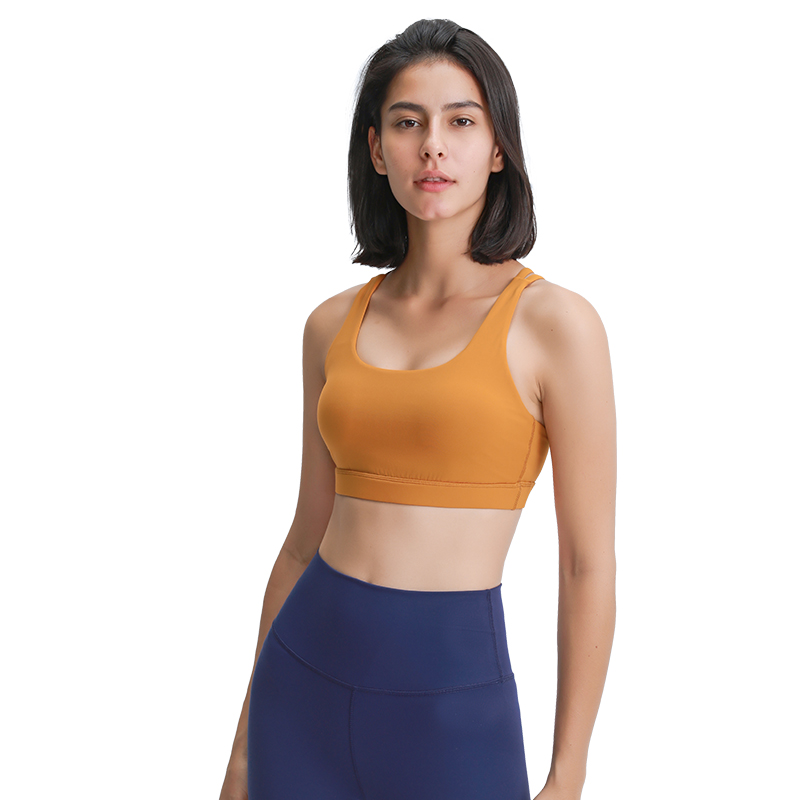 Naked Feel Cross Criss Back High Impact Sanding Sports Yoga Bra