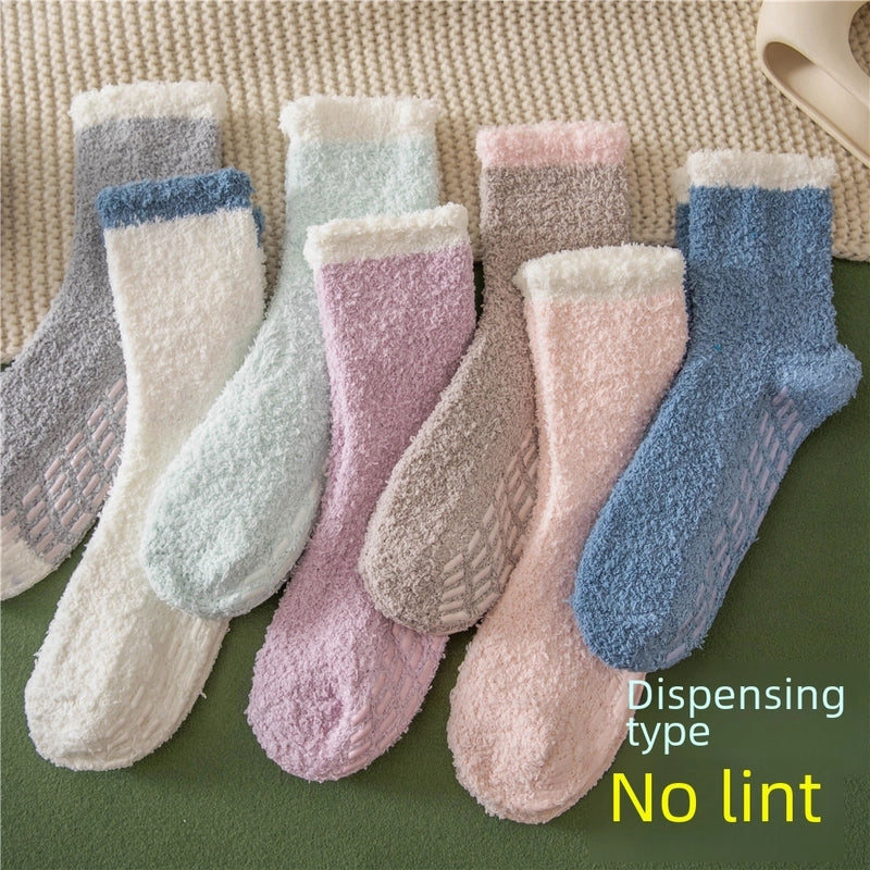 Women's Slippers Garter Belt Grip Anti-slip Socks Dispensing Coral Velvet Socks Tube Floor Crew