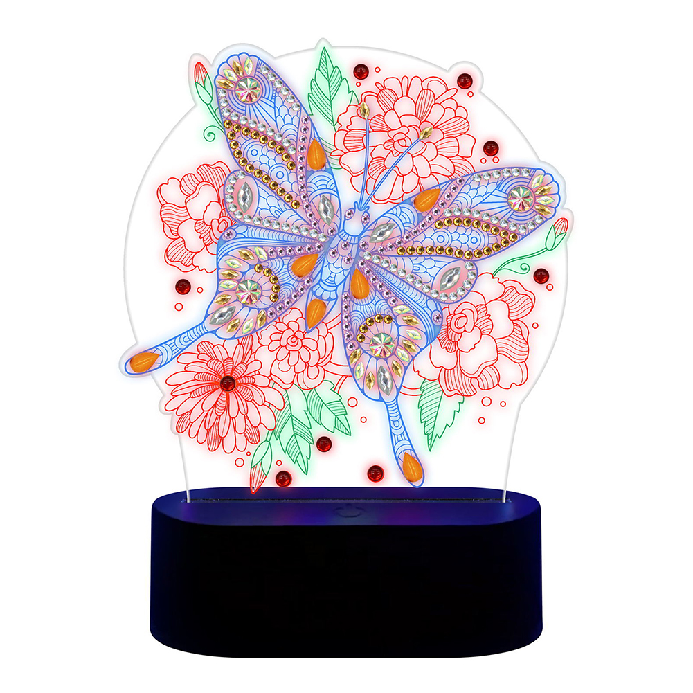 

Butterfly - 5D DIY Craft Changeable Light Lamp, 501 Original