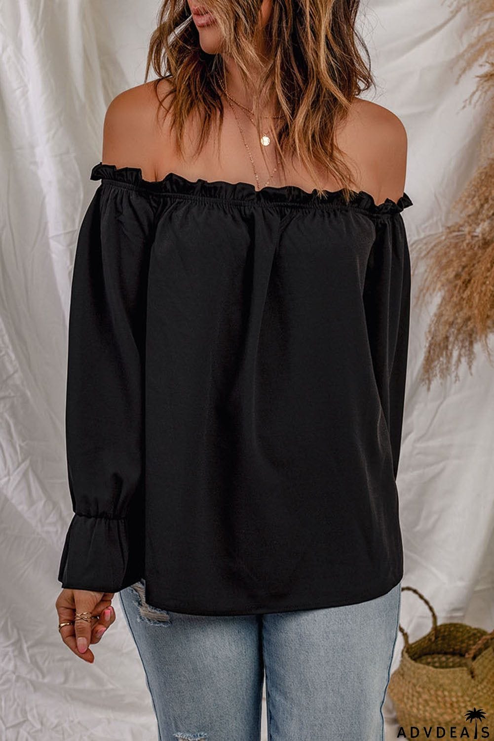 Off-shoulder Loose Blouse
