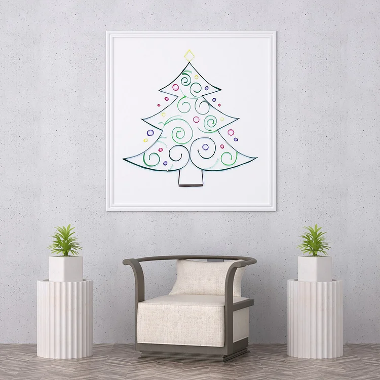 Paper Filigree Painting Kit -Christmas Tree Ventyled