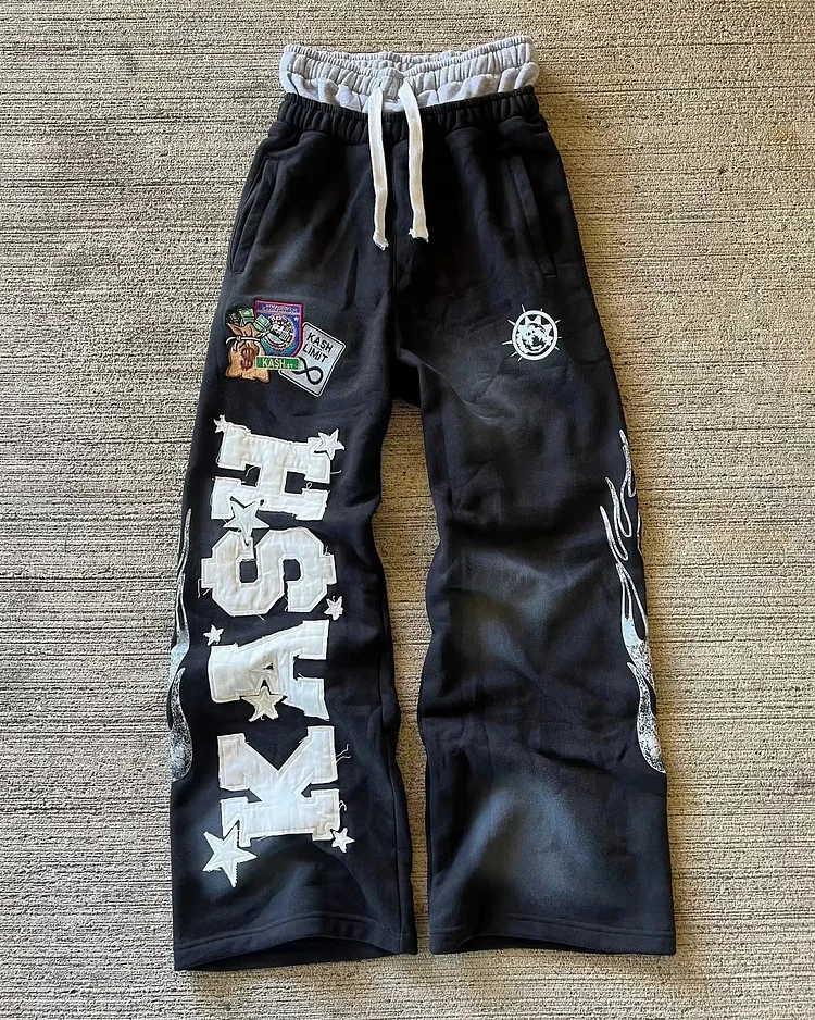 Y2K Gothic Cartoon Print Pants