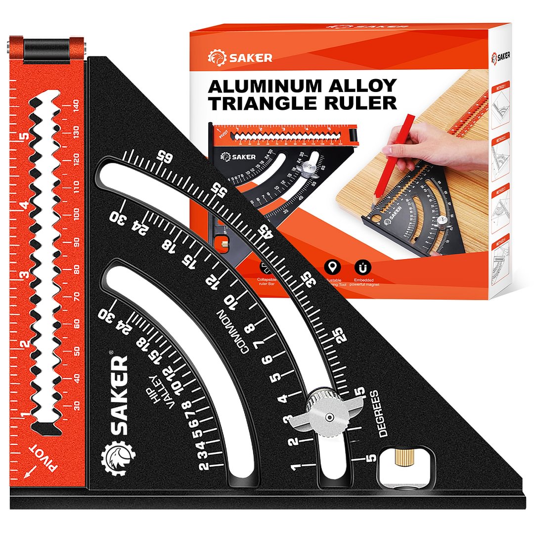 SAKER® Aluminum Alloy Triangle Ruler