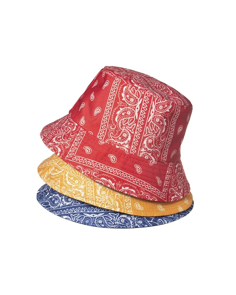 Paisley Print Bucket Hat Outdoor Sun UV Protection Casual Fishing Cap