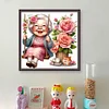 Happy Old Lady On Swing-11CT Stamped Cross Stitch 45*45cm/17.72*17.72in