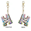 (US Only)PET Double Sided Special Shaped Easter Alphabet DIY Diamond Painting Keychain