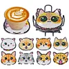 8pcs Cat Diamond Painting Acrylic Coasters