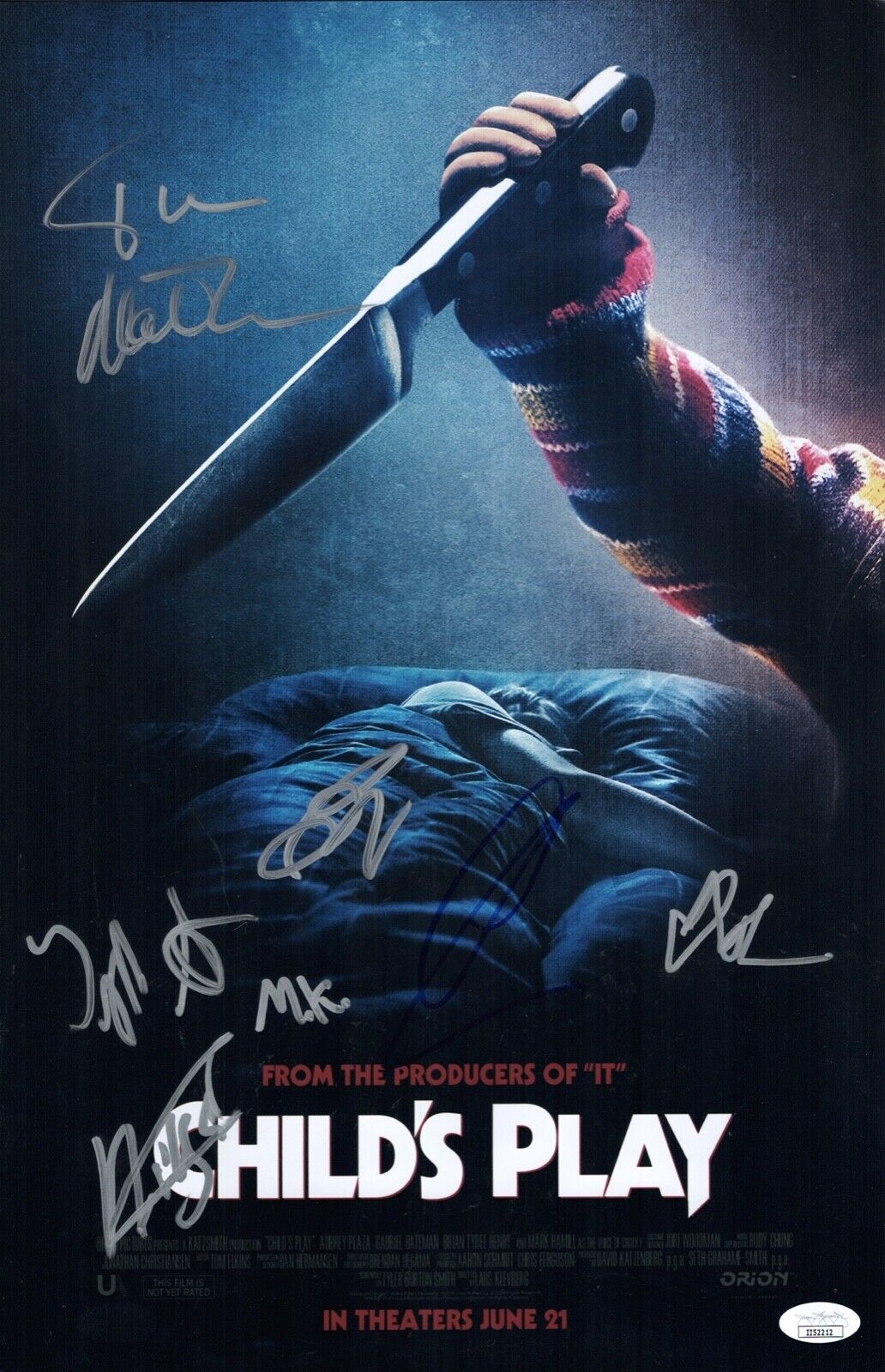 CHILD'S PLAY (2019) Cast X6 Signed 11x17 Photo Poster painting CHUCKY Autograph JSA COA Cert