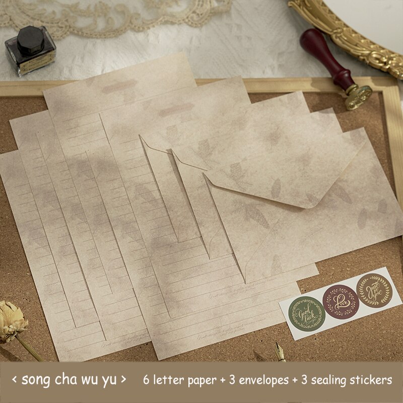Journalsay Letters From Past Events Series Vintage Pattern Letter Paper and Envelope Set