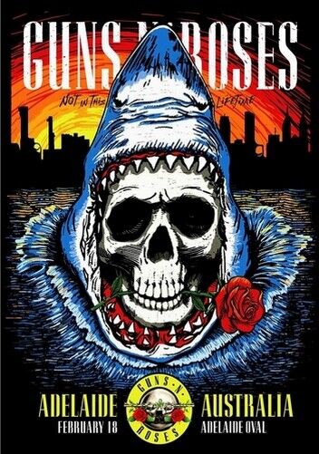 GUNS & ROSES TOUR POSTER - ADELAIDE AUSTRALIA - Photo Poster painting INSERT PRINT -  POST!